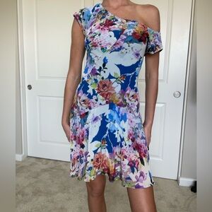 EXPRESS Floral Asymmetric dress